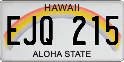 HI license plate EJQ215