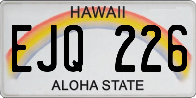HI license plate EJQ226