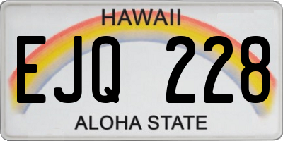 HI license plate EJQ228