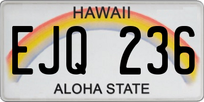 HI license plate EJQ236