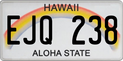 HI license plate EJQ238
