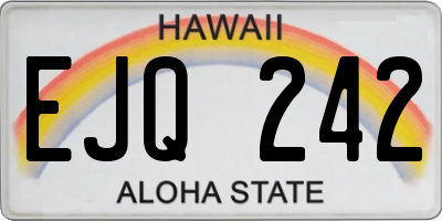HI license plate EJQ242
