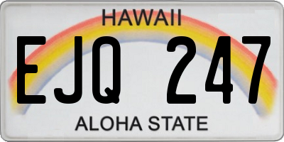 HI license plate EJQ247