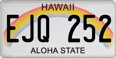 HI license plate EJQ252