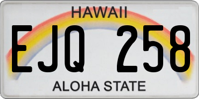HI license plate EJQ258