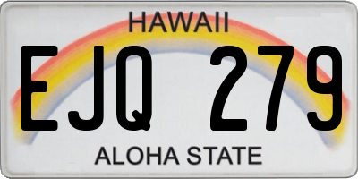 HI license plate EJQ279