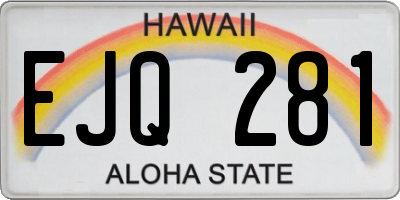 HI license plate EJQ281