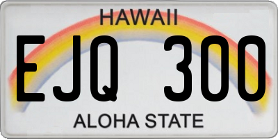 HI license plate EJQ300