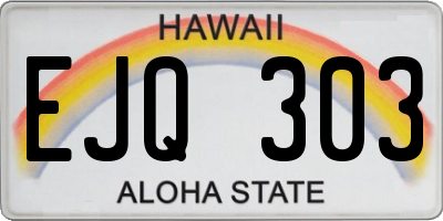 HI license plate EJQ303
