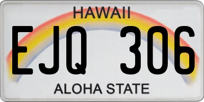 HI license plate EJQ306