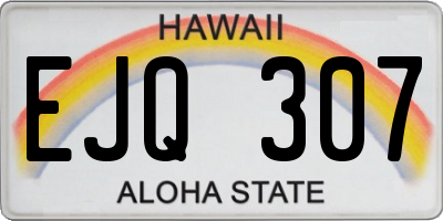 HI license plate EJQ307