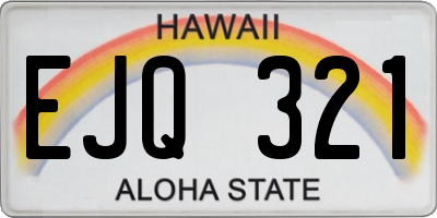 HI license plate EJQ321