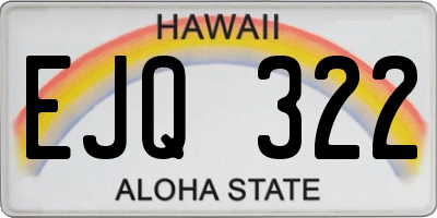 HI license plate EJQ322