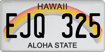 HI license plate EJQ325