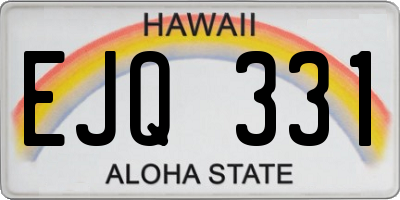 HI license plate EJQ331