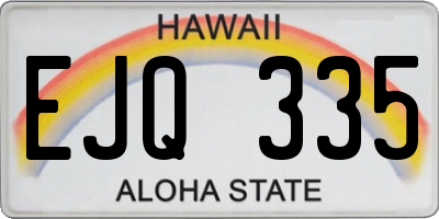HI license plate EJQ335