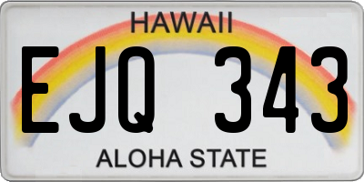 HI license plate EJQ343