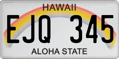 HI license plate EJQ345