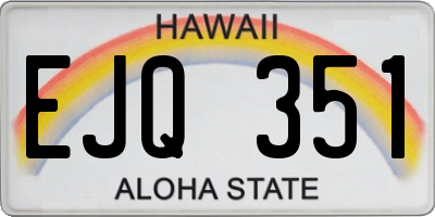 HI license plate EJQ351