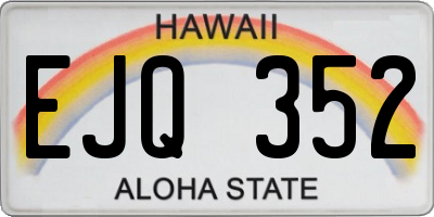 HI license plate EJQ352
