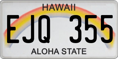 HI license plate EJQ355