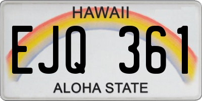 HI license plate EJQ361