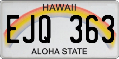 HI license plate EJQ363