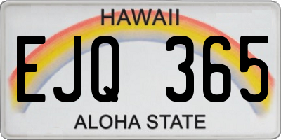 HI license plate EJQ365