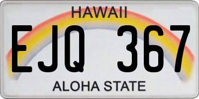 HI license plate EJQ367