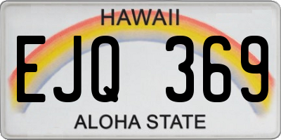 HI license plate EJQ369