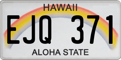 HI license plate EJQ371