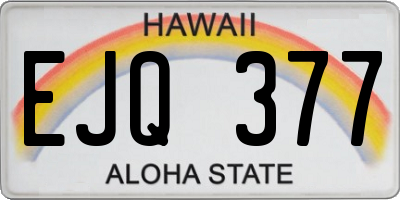 HI license plate EJQ377