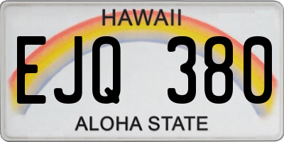 HI license plate EJQ380