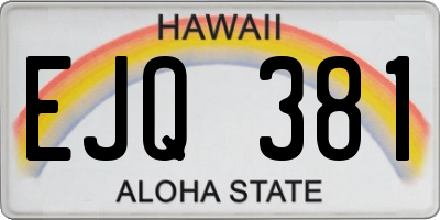 HI license plate EJQ381