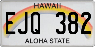 HI license plate EJQ382