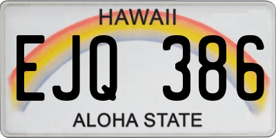 HI license plate EJQ386