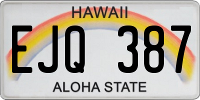 HI license plate EJQ387
