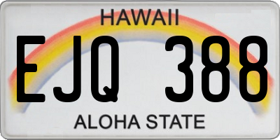 HI license plate EJQ388