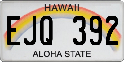 HI license plate EJQ392
