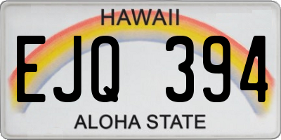 HI license plate EJQ394