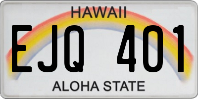 HI license plate EJQ401
