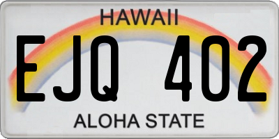 HI license plate EJQ402