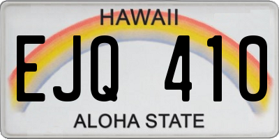 HI license plate EJQ410