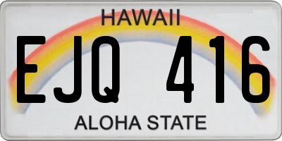 HI license plate EJQ416