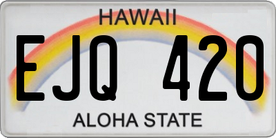 HI license plate EJQ420