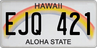 HI license plate EJQ421