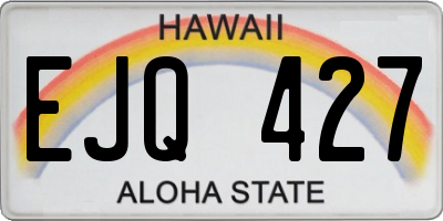 HI license plate EJQ427