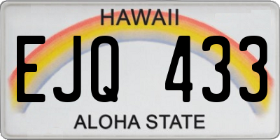 HI license plate EJQ433