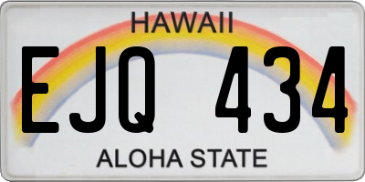 HI license plate EJQ434