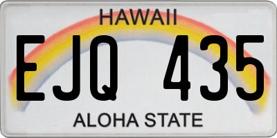 HI license plate EJQ435